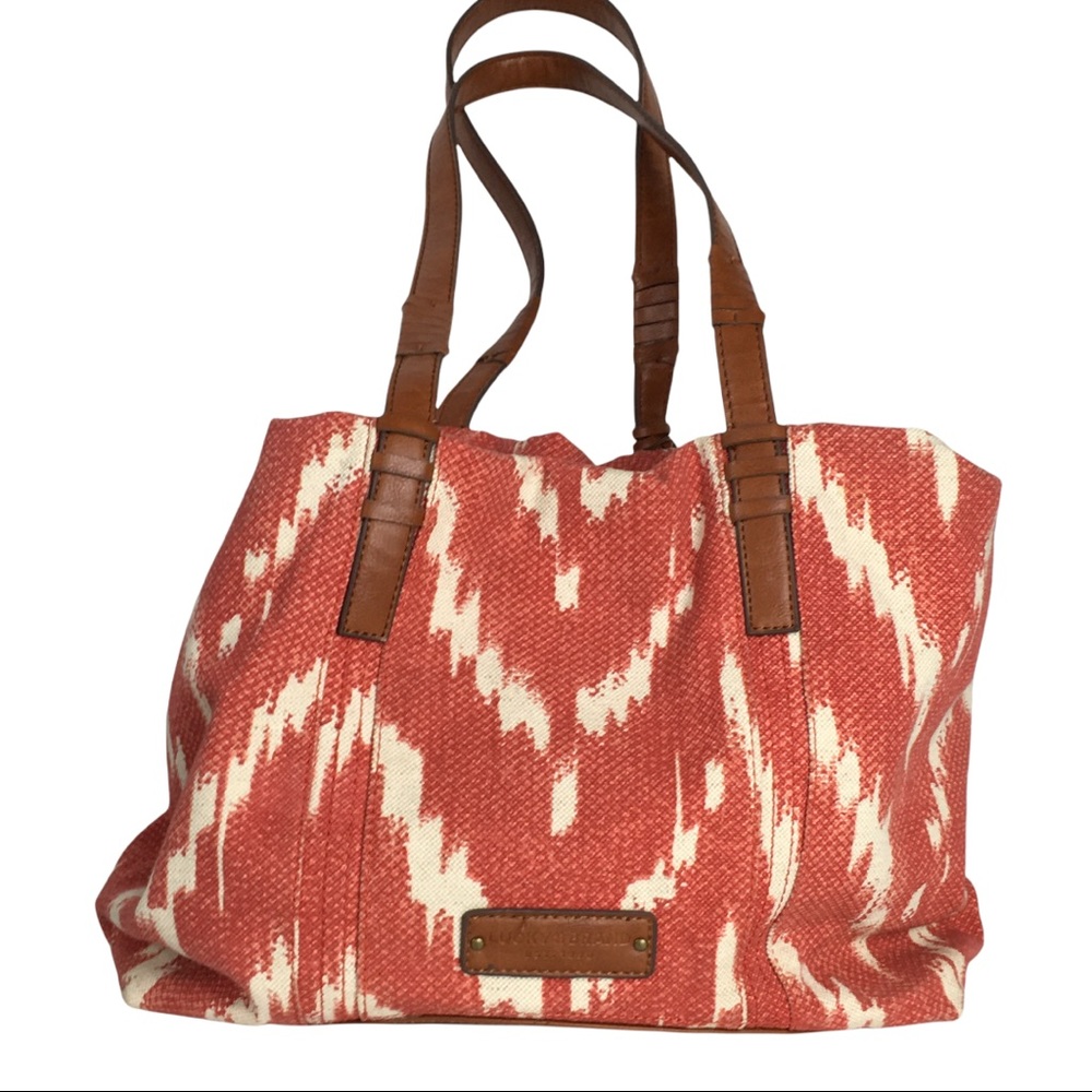 Lucky Brand Red and Cream Shoulder Bag - Picture 3 of 16